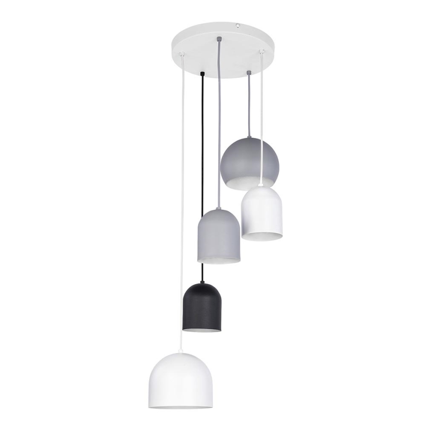 Chandelier on a string TEMPRE 5xE27/15W/230V white/grey/black