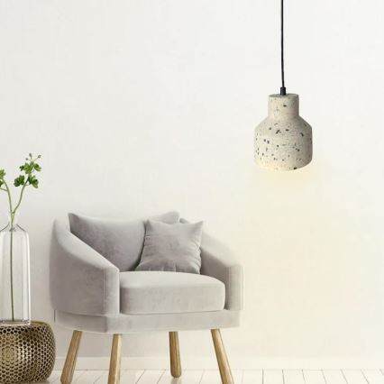 Chandelier on a string TERRAZZO 1xE27/60W/230V d. 12 cm creamy