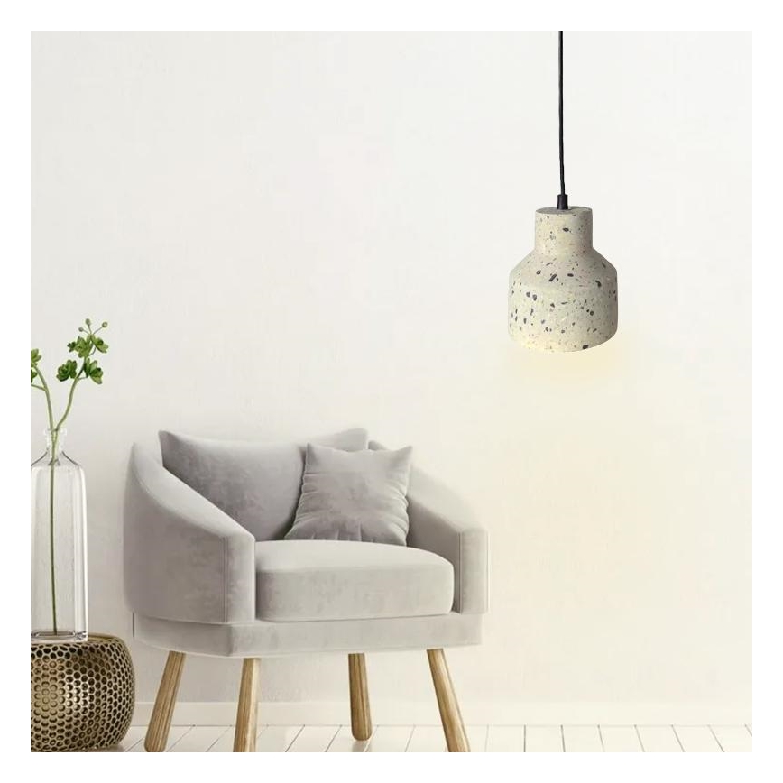Chandelier on a string TERRAZZO 1xE27/60W/230V d. 12 cm creamy