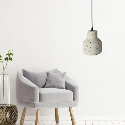 Chandelier on a string TERRAZZO 1xE27/60W/230V d. 12 cm creamy