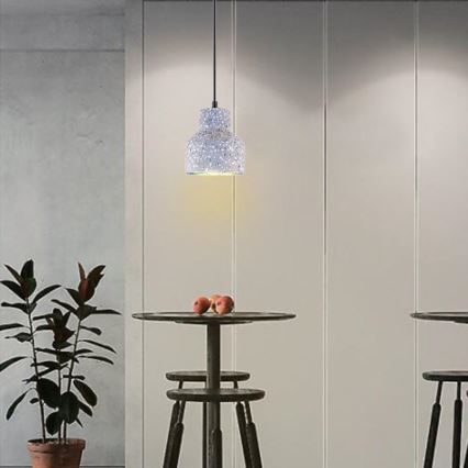 Chandelier on a string TERRAZZO 1xE27/60W/230V d. 12 cm grey