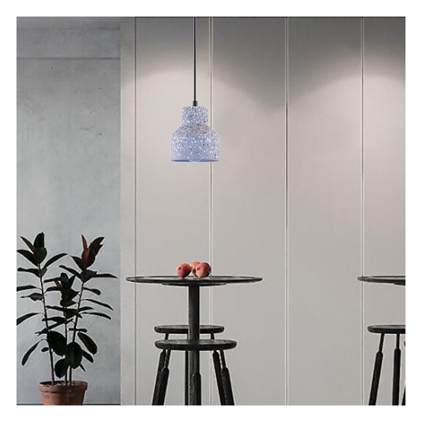 Chandelier on a string TERRAZZO 1xE27/60W/230V d. 12 cm grey