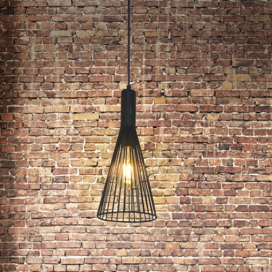 Chandelier on a string TIANA 1xE27/20W/230V d. 15,5 cm black