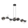 Chandelier on a string TOKEN 8xE27/15W/230V black