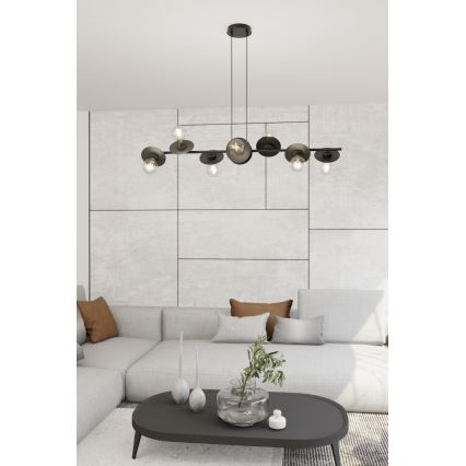 Chandelier on a string TOKEN 8xE27/15W/230V black