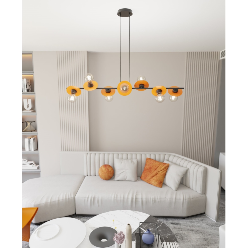 Chandelier on a string TOKEN 8xE27/15W/230V orange