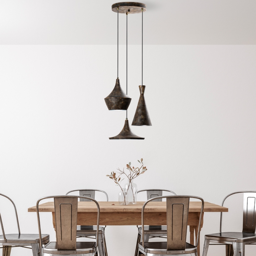 Chandelier on a string TOM 3xE27/40W/230V grey