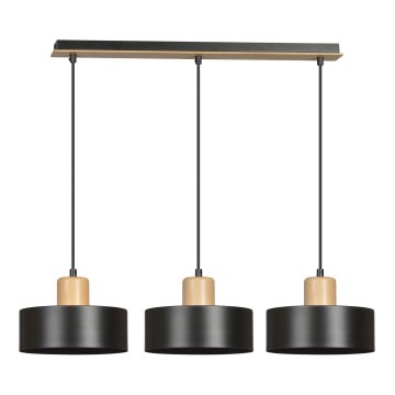 Chandelier on a string TORIN 3xE27/15W/230V black