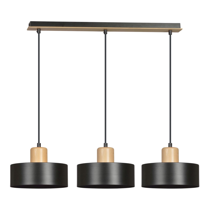 Chandelier on a string TORIN 3xE27/15W/230V black