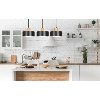 Chandelier on a string TORIN 3xE27/15W/230V black