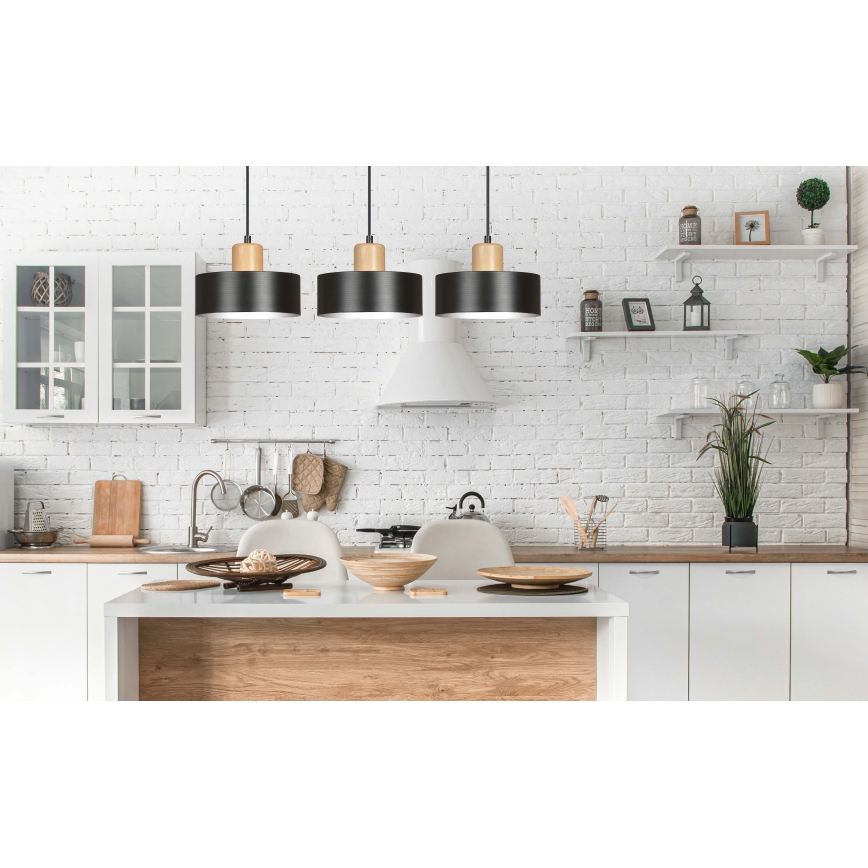 Chandelier on a string TORIN 3xE27/15W/230V black