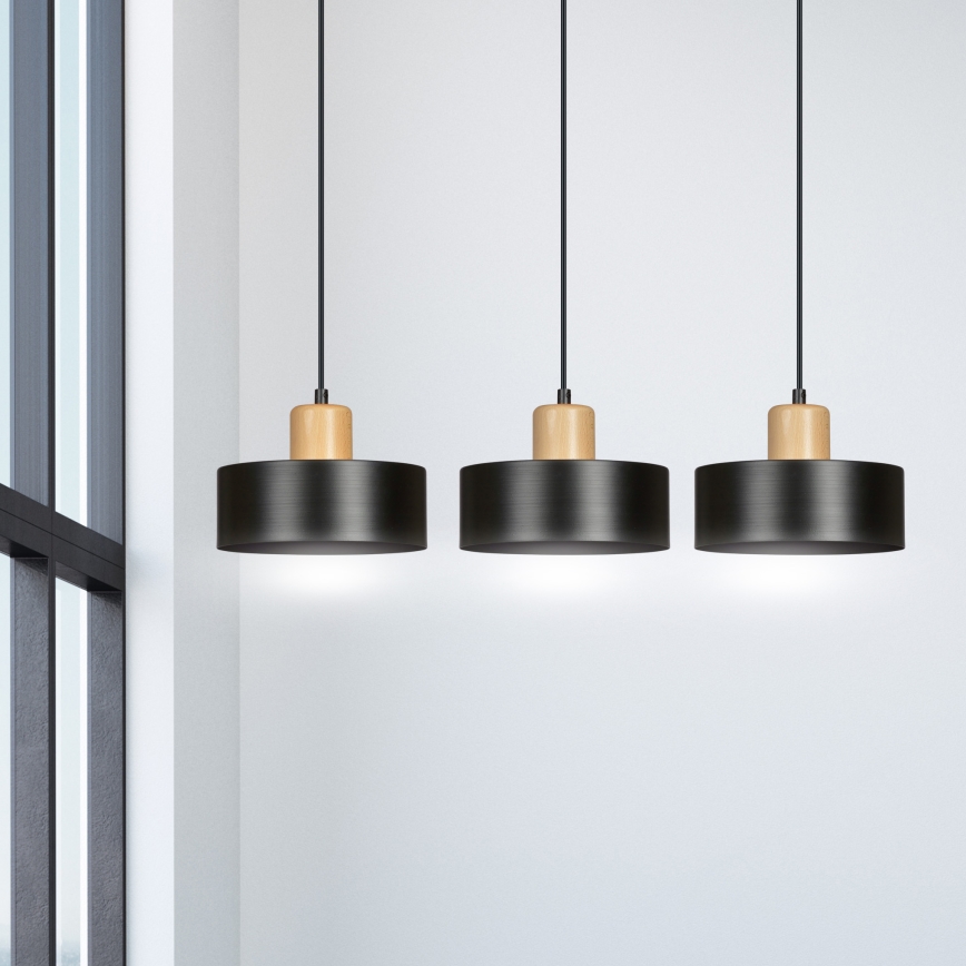 Chandelier on a string TORIN 3xE27/15W/230V black