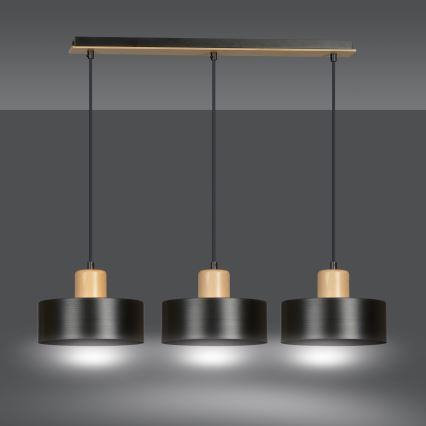 Chandelier on a string TORIN 3xE27/15W/230V black