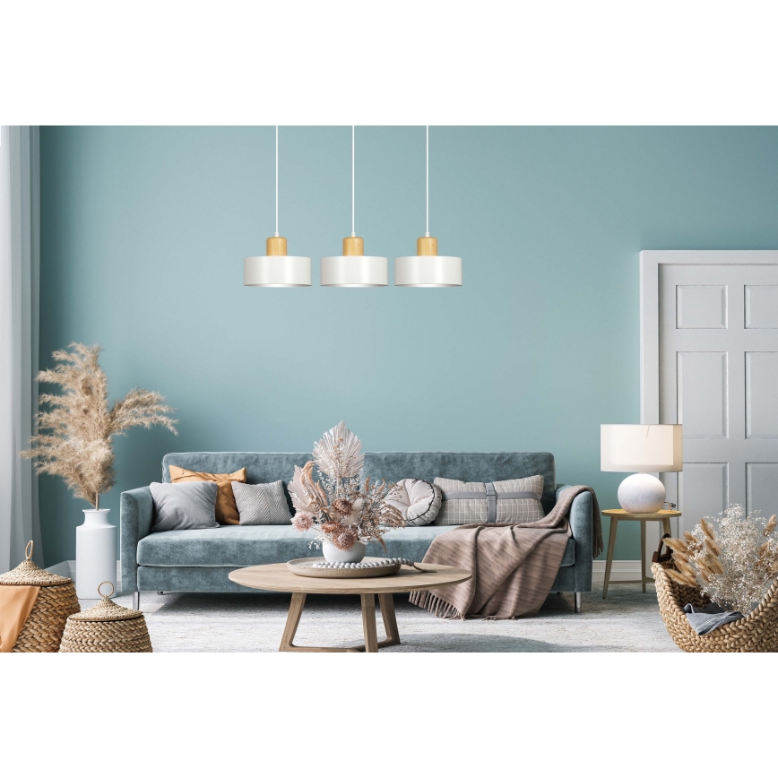 Chandelier on a string TORIN 3xE27/15W/230V white
