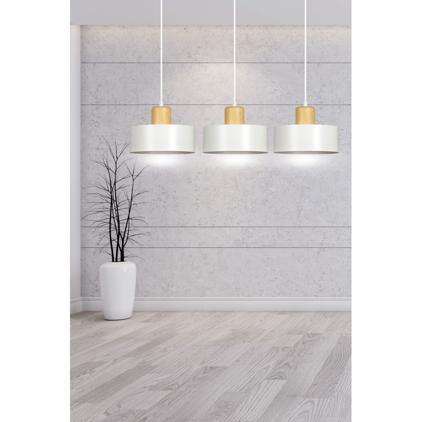 Chandelier on a string TORIN 3xE27/15W/230V white