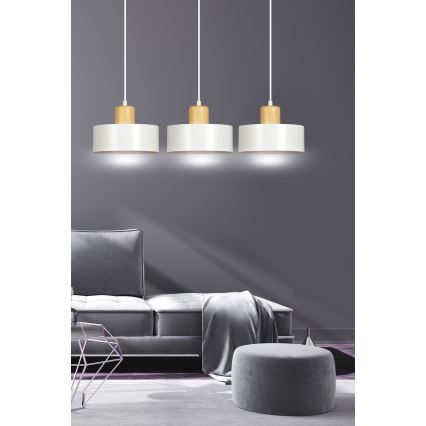 Chandelier on a string TORIN 3xE27/15W/230V white