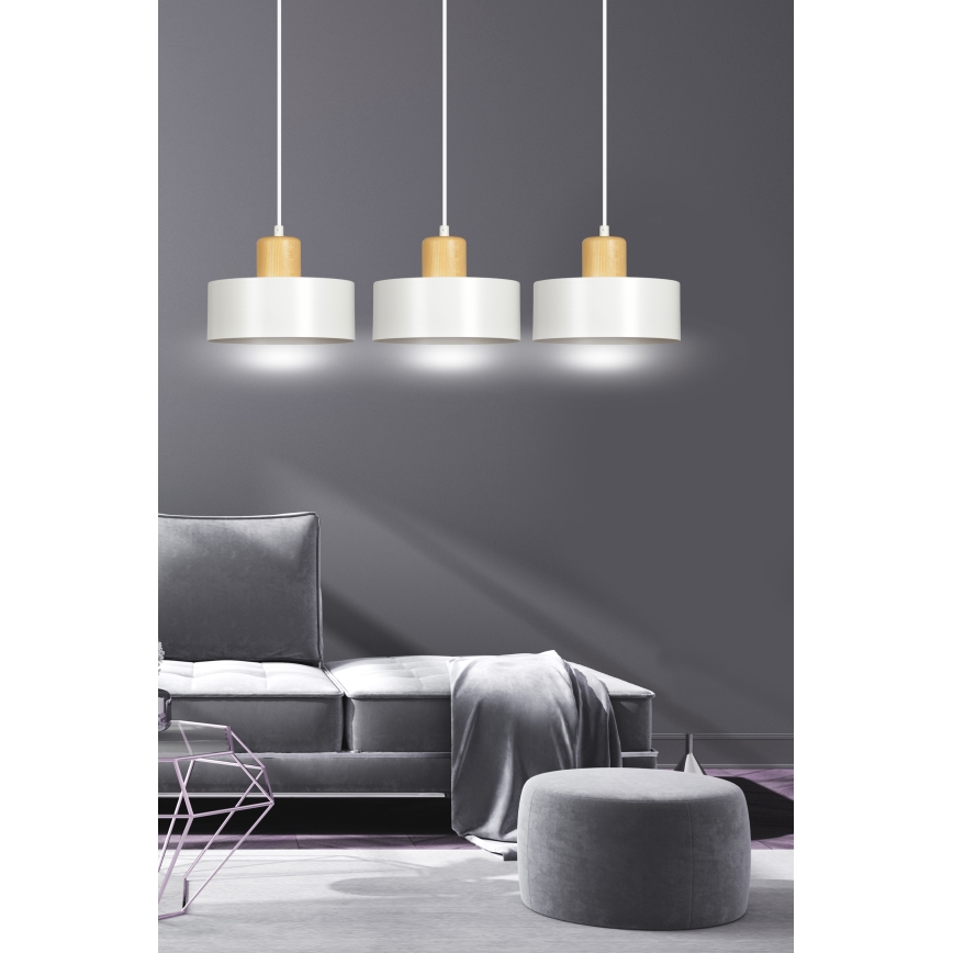 Chandelier on a string TORIN 3xE27/15W/230V white