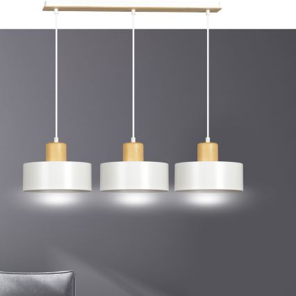Chandelier on a string TORIN 3xE27/15W/230V white