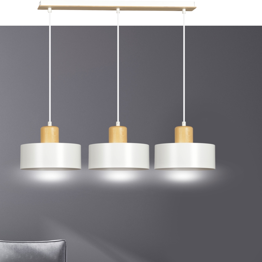 Chandelier on a string TORIN 3xE27/15W/230V white