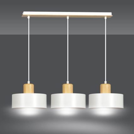 Chandelier on a string TORIN 3xE27/15W/230V white