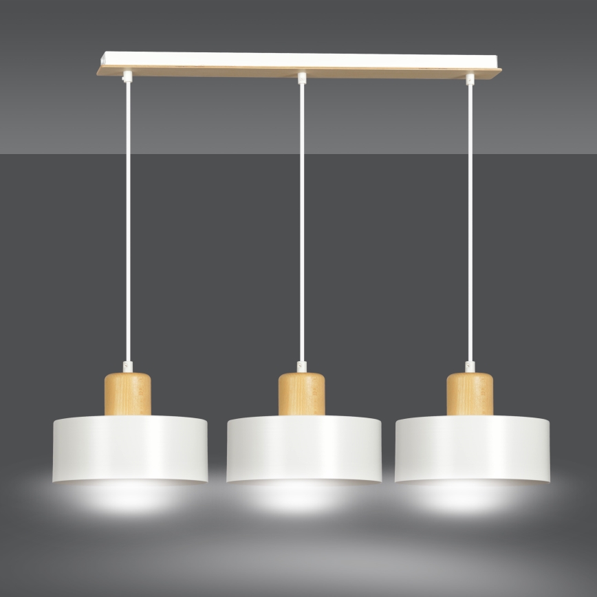Chandelier on a string TORIN 3xE27/15W/230V white