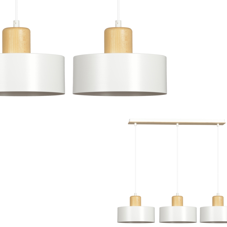 Chandelier on a string TORIN 3xE27/15W/230V white