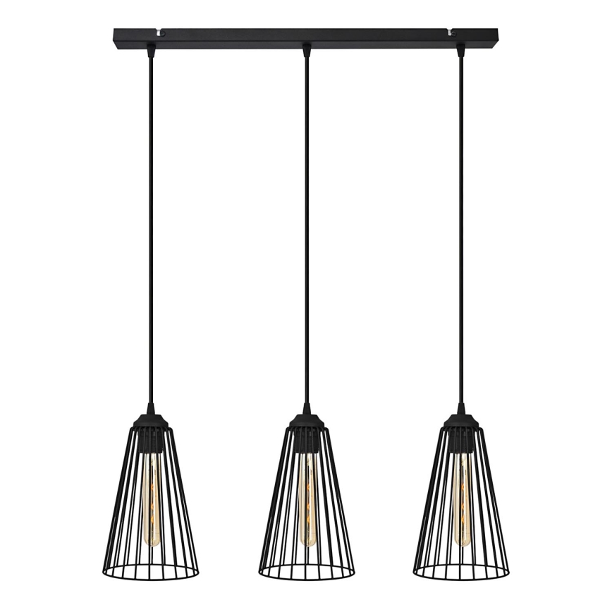 Chandelier on a string TORRI 3xE27/15W/230V black