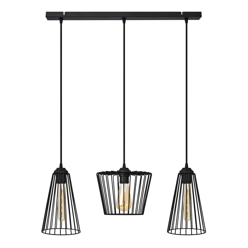 Chandelier on a string TORRI 3xE27/15W/230V black
