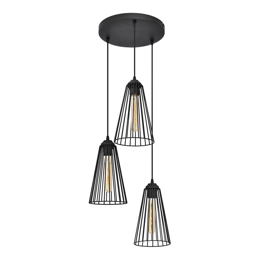 Chandelier on a string TORRI 3xE27/15W/230V black