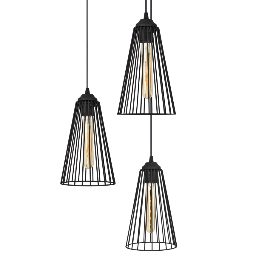 Chandelier on a string TORRI 3xE27/15W/230V black