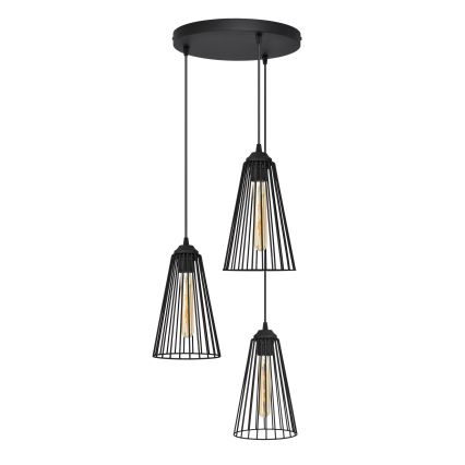 Chandelier on a string TORRI 3xE27/15W/230V black