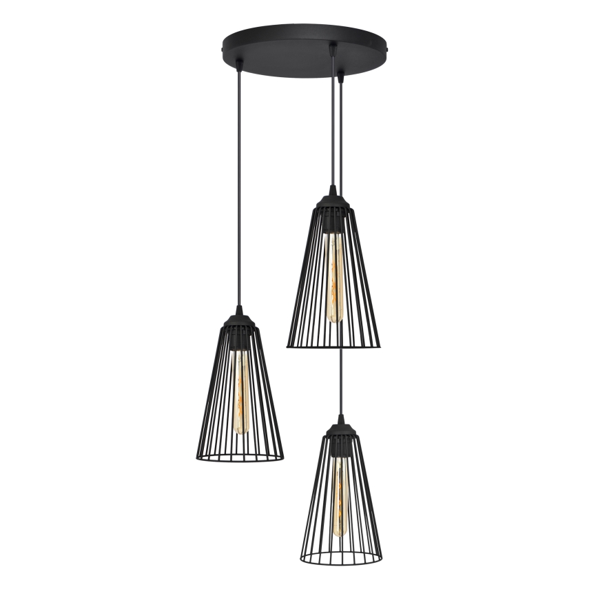 Chandelier on a string TORRI 3xE27/15W/230V black