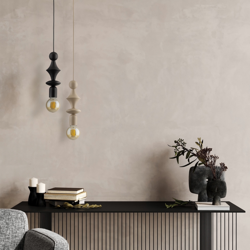 Chandelier on a string TOWER 1xE27/15W/230V beige
