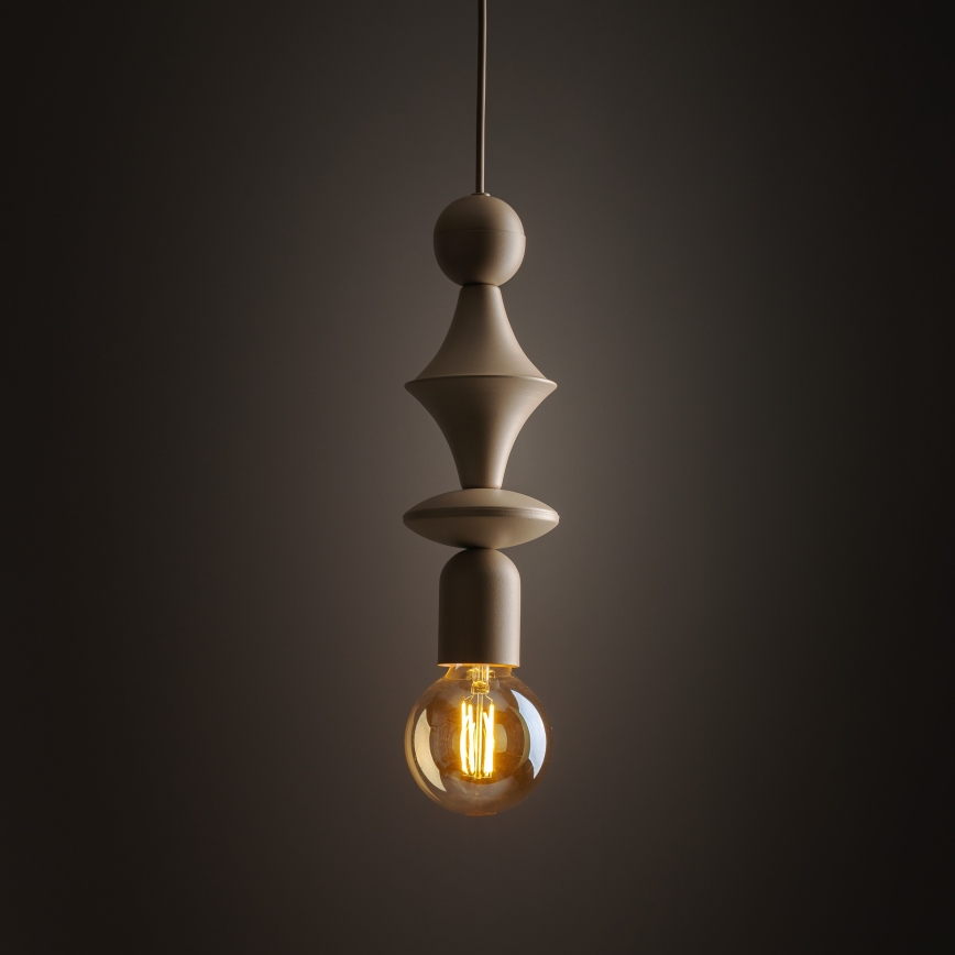 Chandelier on a string TOWER 1xE27/15W/230V beige