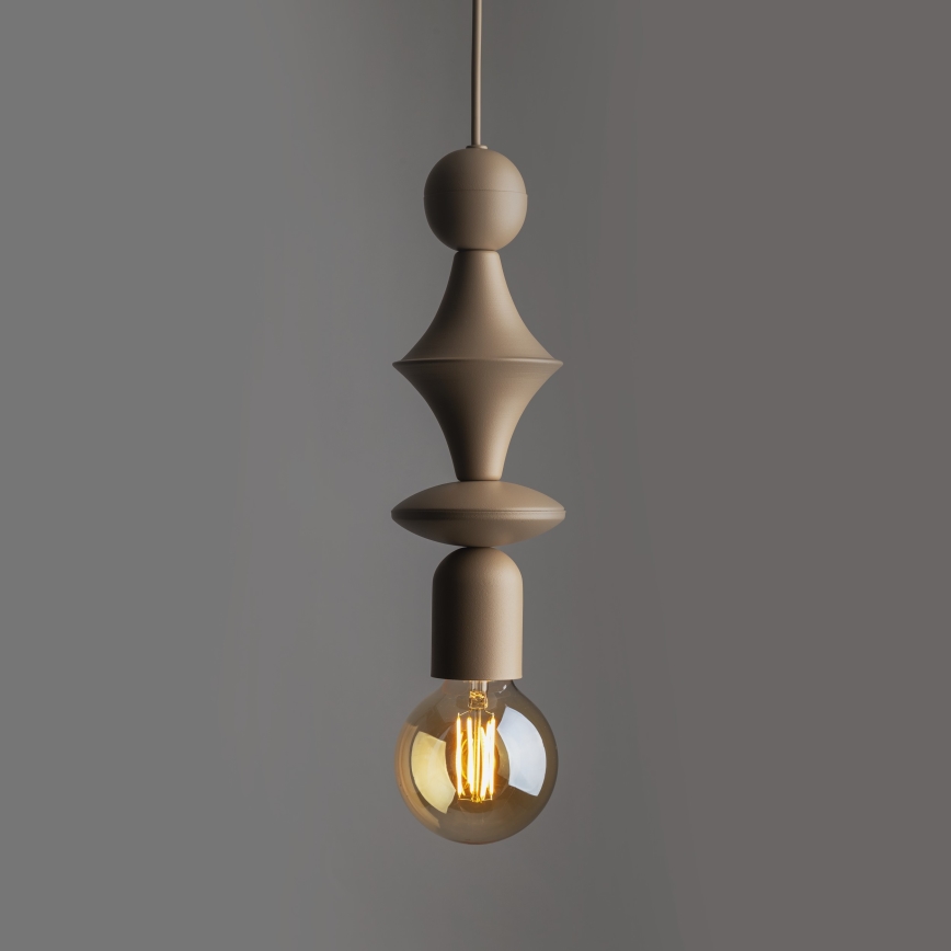 Chandelier on a string TOWER 1xE27/15W/230V beige