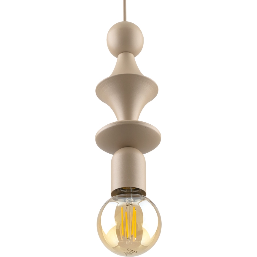 Chandelier on a string TOWER 1xE27/15W/230V beige