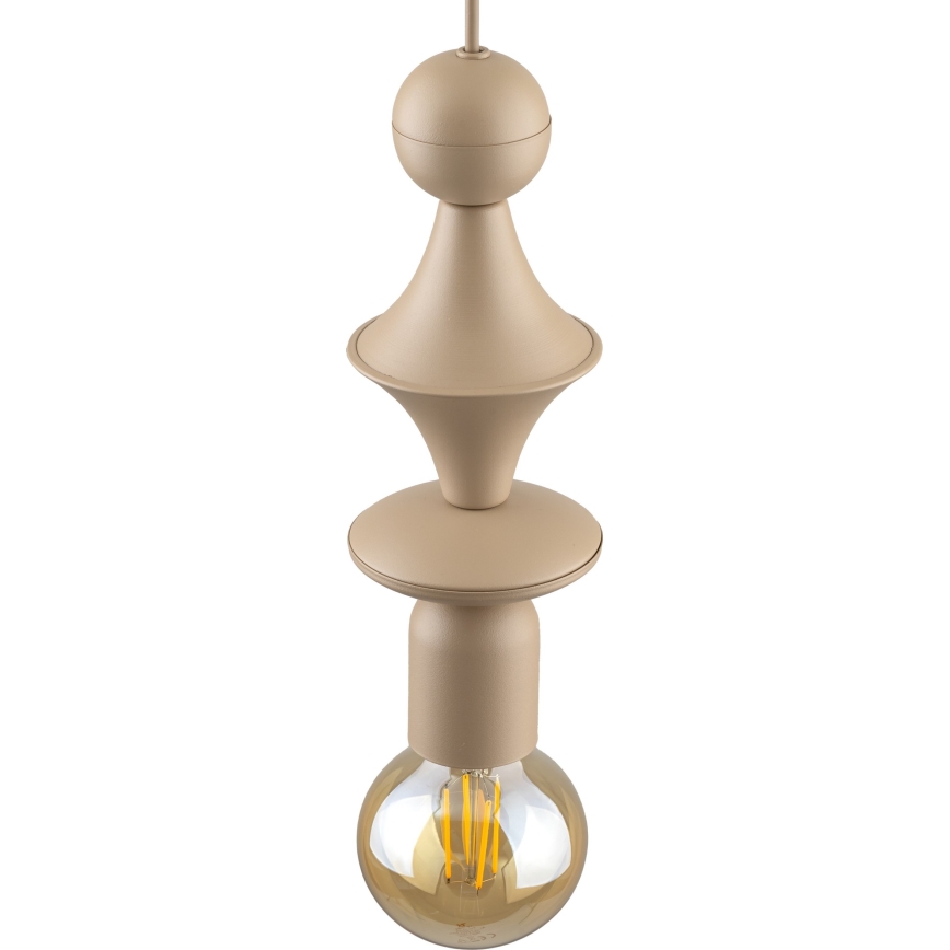 Chandelier on a string TOWER 1xE27/15W/230V beige