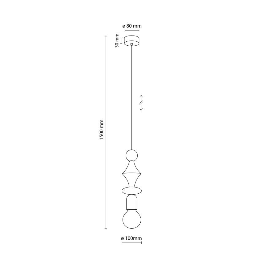 Chandelier on a string TOWER 1xE27/15W/230V beige