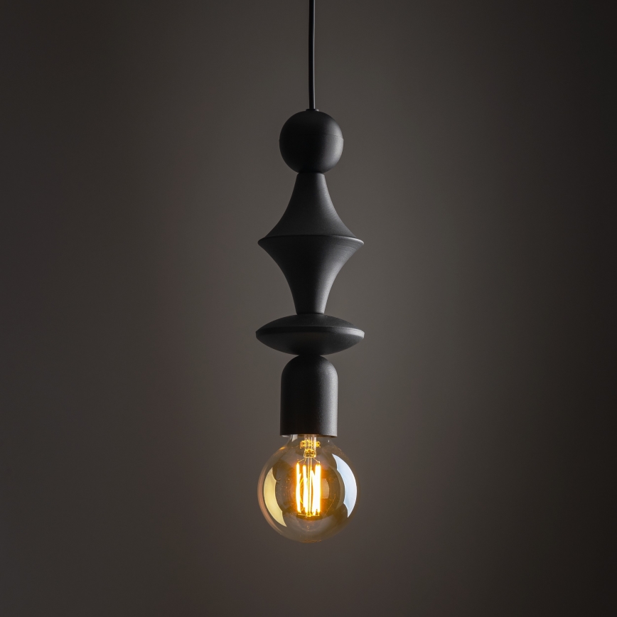 Chandelier on a string TOWER 1xE27/15W/230V black