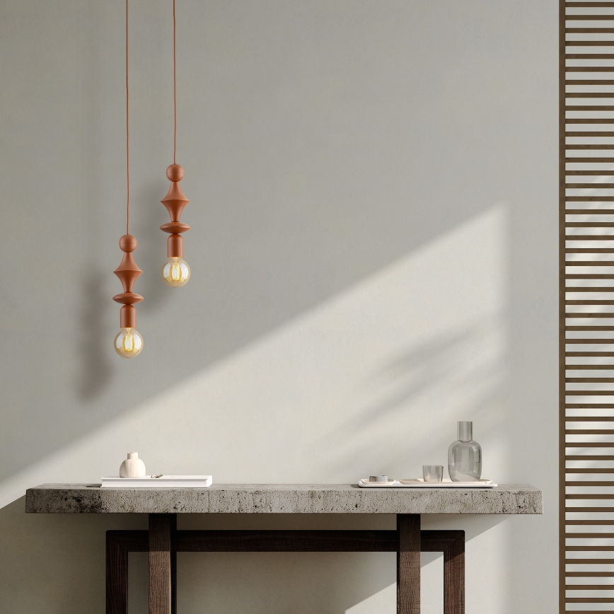 Chandelier on a string TOWER 1xE27/15W/230V brick