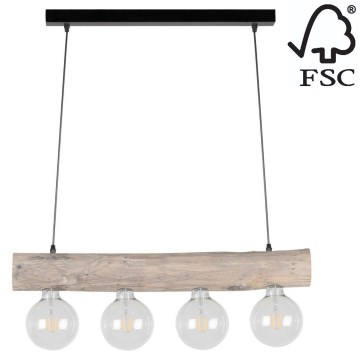 Chandelier on a string TRABO 4xE27/60W/230V pine - FSC certified
