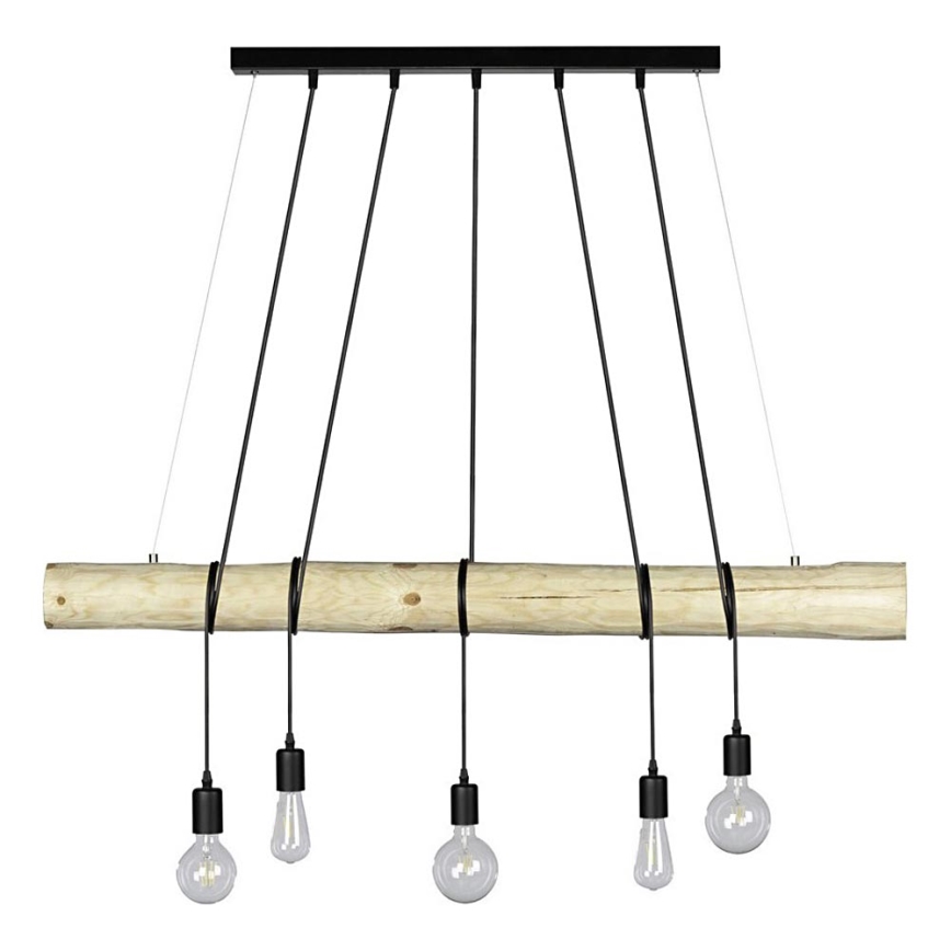 Chandelier on a string TRABO 5xE27/60W/230V pine