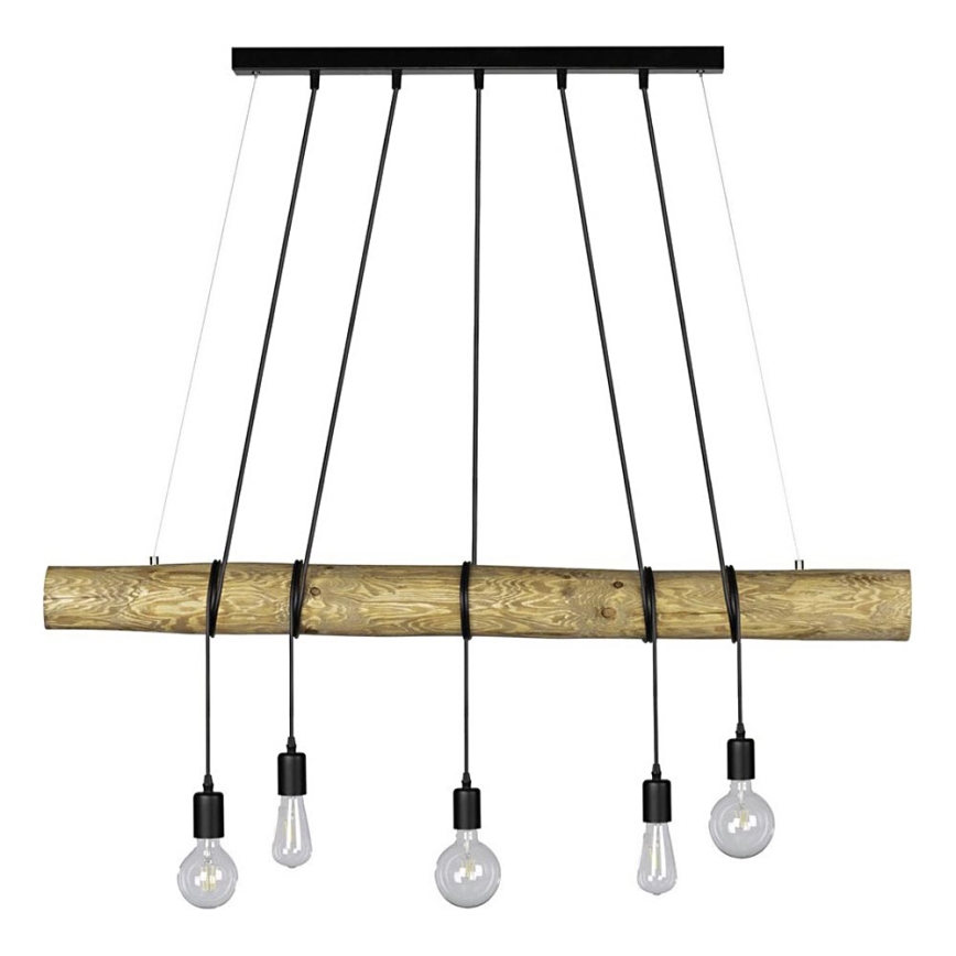 Chandelier on a string TRABO 5xE27/60W/230V pine