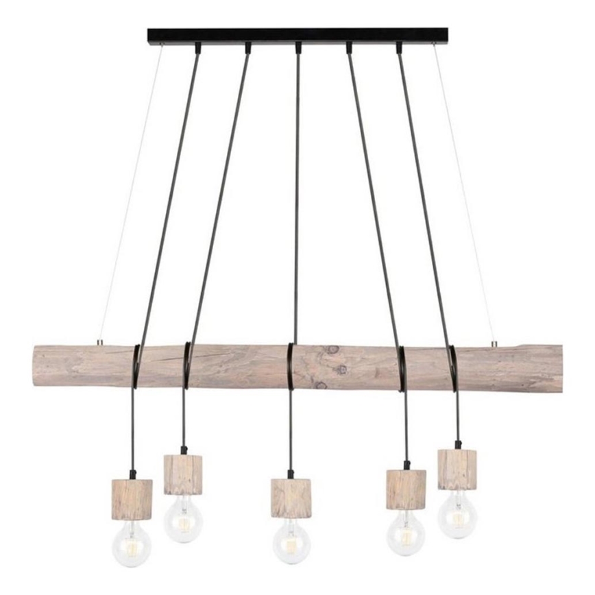 Chandelier on a string TRABO 5xE27/60W/230V pine