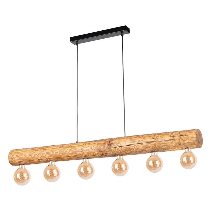 Chandelier on a string TRABO 6xE27/25W/230V oak