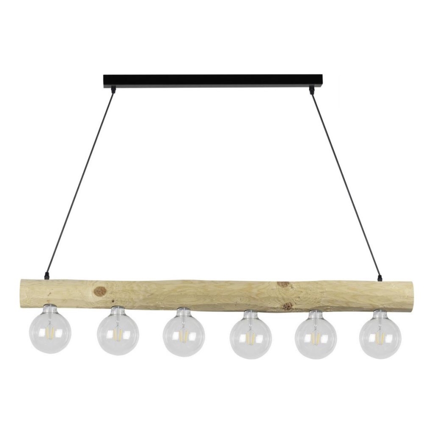 Chandelier on a string TRABO 6xE27/60W/230V pine