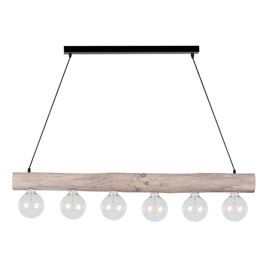 Chandelier on a string TRABO 6xE27/60W/230V pine