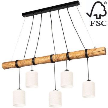 Chandelier on a string TRENO 5xE27/25W/230V pine – FSC certified