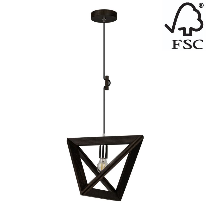 Chandelier on a string TRIGONON 1xE27/60W/230V beech - FSC certified
