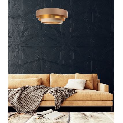 Chandelier on a string TRINITI 1xE27/60W/230V beige/gold